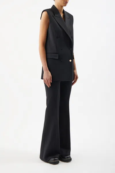 Gabriela Hearst Mayte Vest In Black Silk Wool Cady In Black