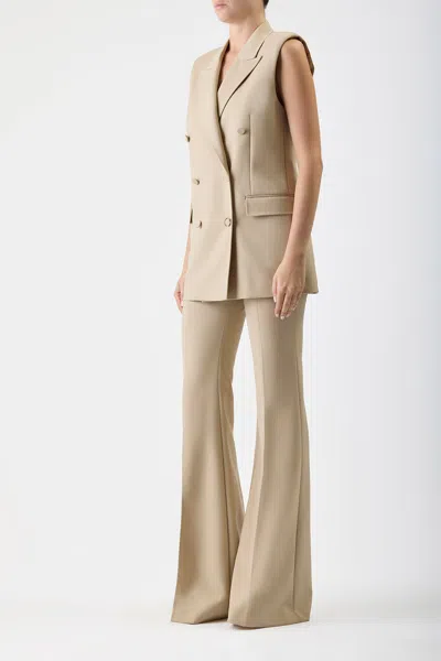 Gabriela Hearst Mayte Wool Crepe Vest In Khaki