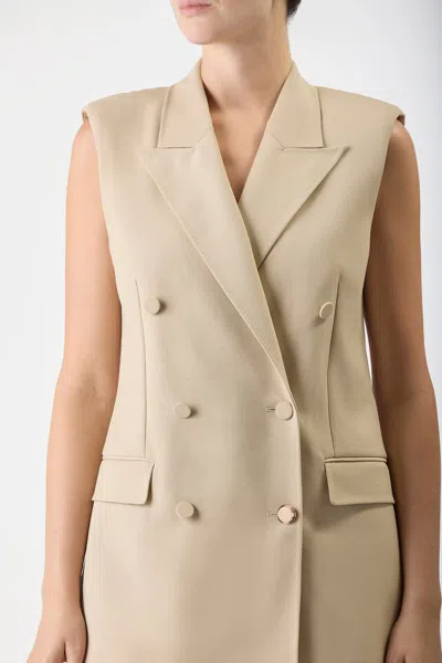 Gabriela Hearst Mayte Wool Crepe Vest In Khaki