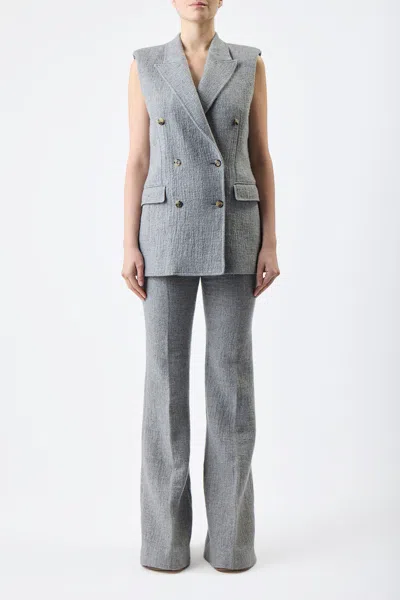 Gabriela Hearst Mayte Vest In Light Grey Melange Cashmere Linen In Light Grey Melange