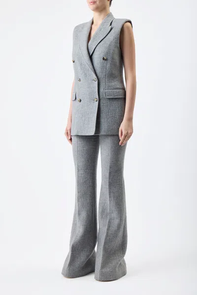 Gabriela Hearst Mayte Vest In Light Grey Melange Cashmere Linen In Light Grey Melange