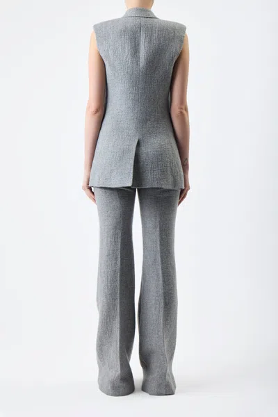 Gabriela Hearst Mayte Vest In Light Grey Melange Cashmere Linen In Light Grey Melange