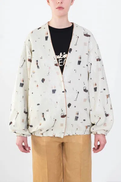 Alysi Sequined Drop-shoulder Bomber Jacket In Multi