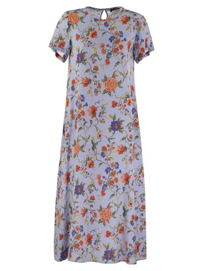 Shop Weekend Max Mara Revere Printed Silk T Shirt Dress