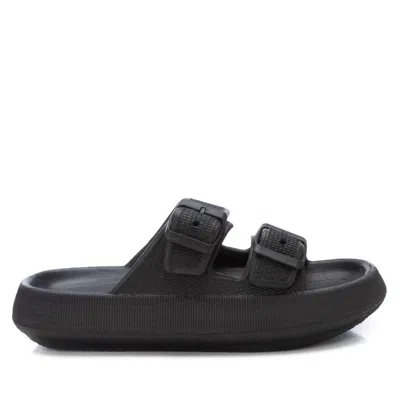 Xti Women's Rubber Flat Sandals In Black In Black