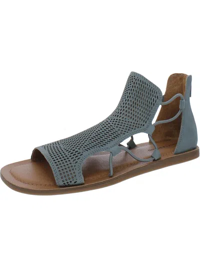 Lucky Brand Womens Leather Cushioned Footbed Flat Shoes In Multi
