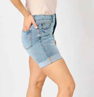 Judy Blue Tummy Control Cool Denim Shorts In Blue In Blue