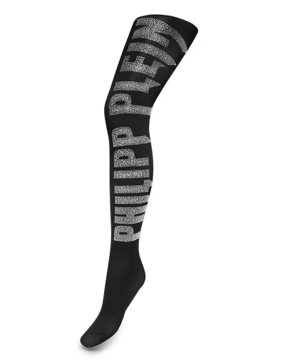 Philipp Plein Tights Crystal Plein In Multi