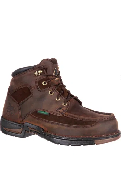 Georgia Boot Men's Moc Toe Athens Work Boot - Medium In Brown In Brown