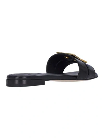 Shop Fendi Women Ffold' Flat Sandals In Black
