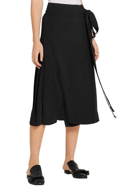 Shop Marni Pleated Crepe Wrap Skirt