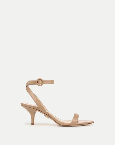 Veronica Beard Darcelle Leather Ankle-strap Sandals In Bisque