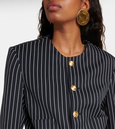 Frame Button Front Jacket In Dark Navy Multi In Blue
