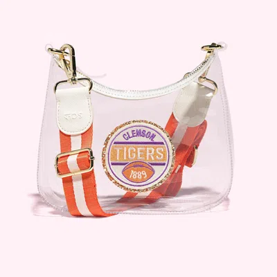 Stoney Clover Lane Clemson University Clear Curved Crossbody Bag