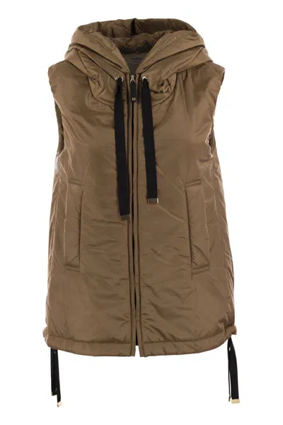 Shop 's Max Mara Greengo - Sleeveless In Drip-proof Technical Fabric In Caramel