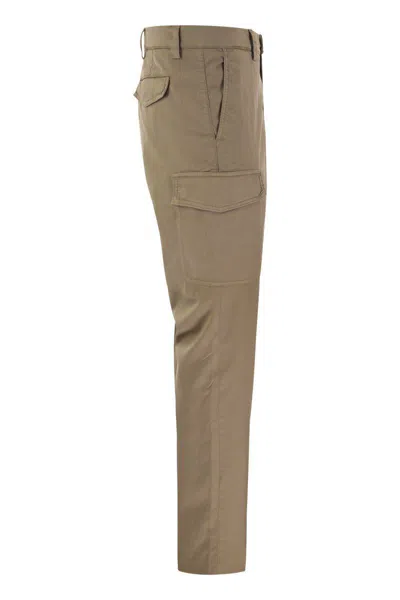 Shop Brunello Cucinelli Garment-dyed Leisure Fit Trousers In Brown