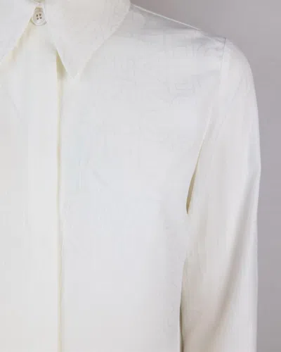 Elisabetta Franchi Camicia Lettering In Jacquard In Beige