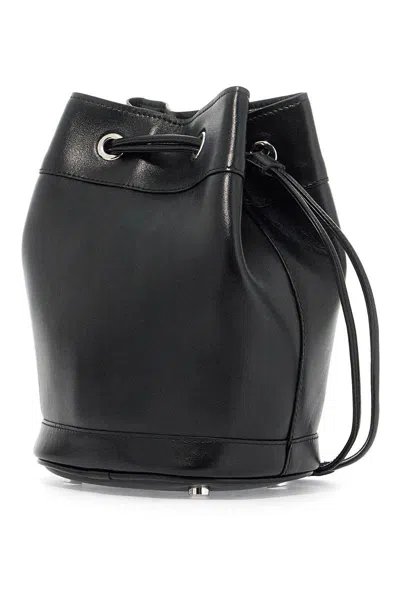 Shop Roger Vivier Mini Leather Trã¨s Vivier Bucket Bag In Black