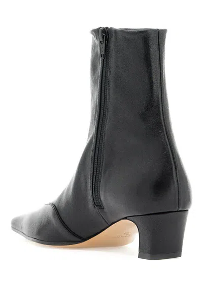 Khaite Pointed Toe Ankle Boots With Smooth Lamb Leather In Black