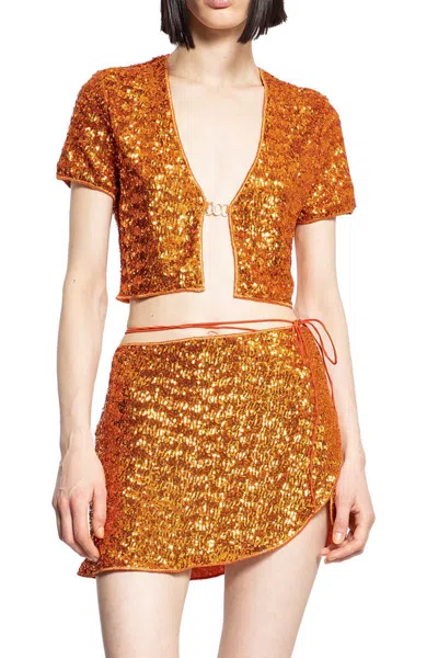 Shop Oseree Oséree Crop Tops In Orange