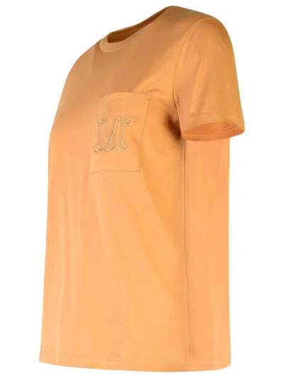 Shop Max Mara 'papaya' Beige Cotton T-shirt