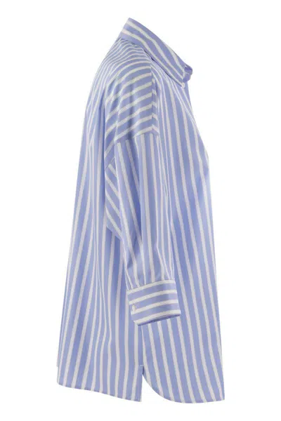 Shop Weekend Max Mara Giralda - Soft Poplin Shirt In Blue