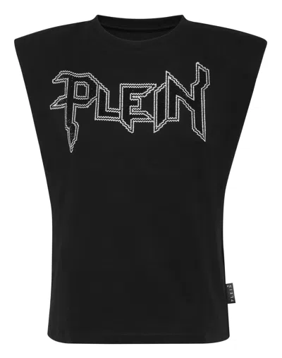 PHILIPP PLEIN PADDED SHOULDER TANK TOP ICONIC PLEIN 