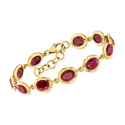 Ross-simons Ruby Bracelet In 18kt Gold Over Sterling In Red