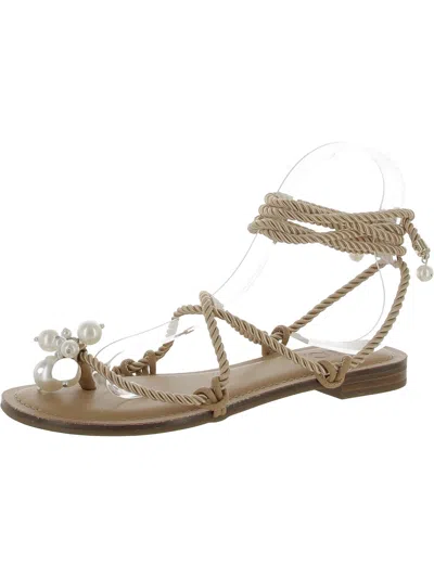 Inc Womens Comfort Insole Manmade Strappy Sandals In Beige