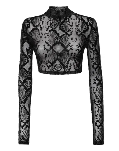 Philipp Plein Ls Top In Black