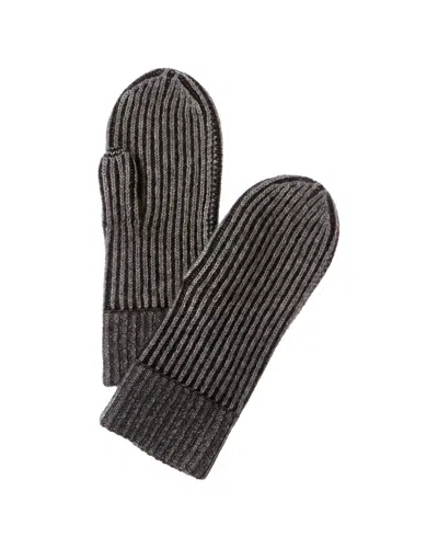 Shop Forte Cashmere Plaited Cashmere Mittens In Black