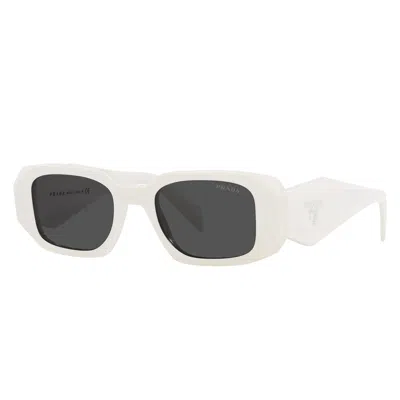 Prada Womens White Pr 17ws Rectangular-frame Acetate Sunglasses In Multi