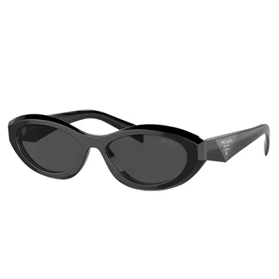 Prada Dark Grey Cat Eye Ladies Sunglasses Pr 26zs 16k08z 55 In Black