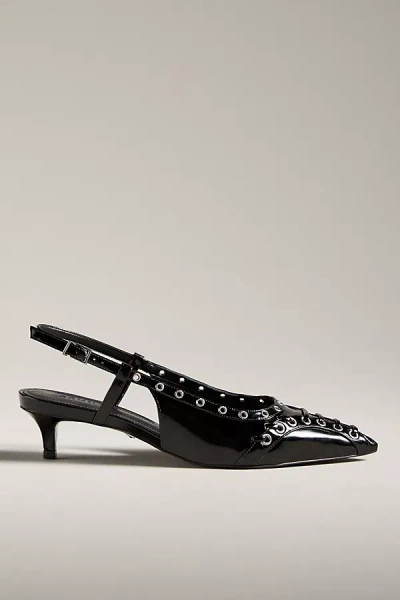 Schutz Ruth Kitten Heel Slingback Pump In Black