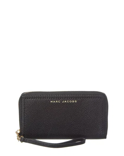 Marc Jacobs Wristlet Leather Continental Wallet In Black
