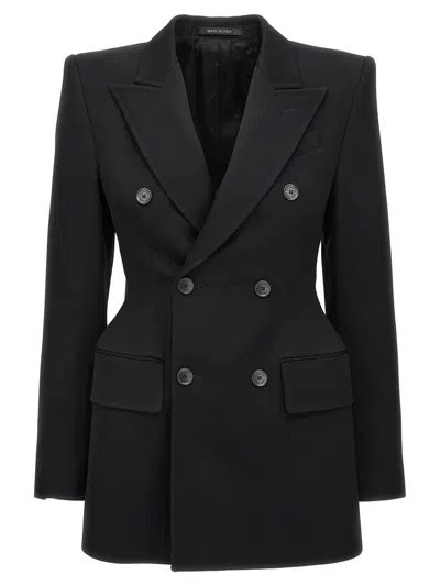 Shop Balenciaga 'hourglass' Blazer In Black