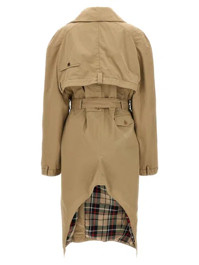 Balenciaga Maxi Deconstructed Trench Coat In Beige