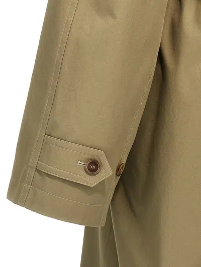 Balenciaga Check Lining Oversize Trench Coat In Beige
