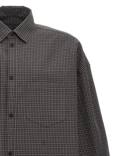 Shop Balenciaga Checkered Overshirt In Black