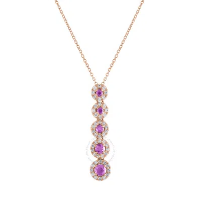Tresorra 18k Rose Gold Diamond & Pink Sapphire Necklace In Pink