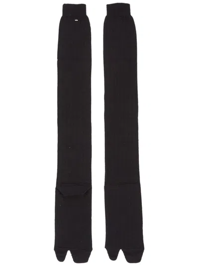 Maison Margiela Tabi Knee-high Socks In 900 Black