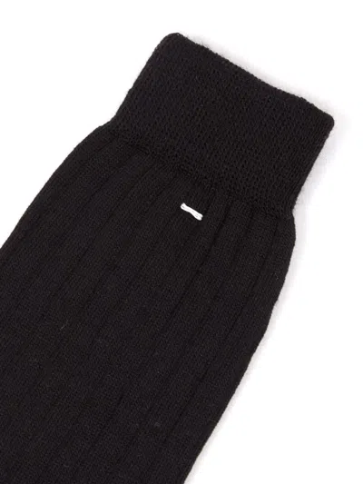 Maison Margiela Tabi Knee-high Socks In 900 Black