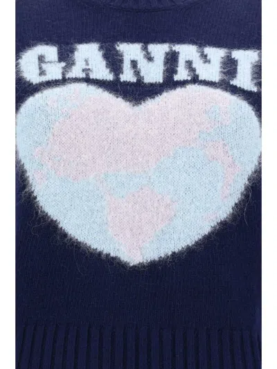 Shop Ganni Blazers & Vests In Sky Captain