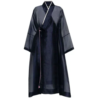 Shop Giorgio Armani Coats In Blue