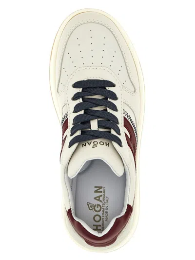Hogan Sneakers With Perforated Toe Box And Contrasting Accents In White