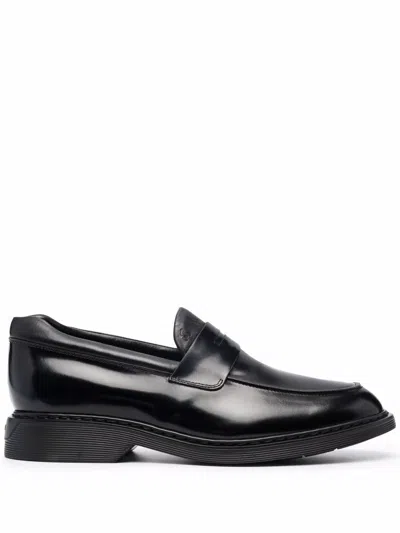 Shop Hogan Moccasins H576 Shoes In Black