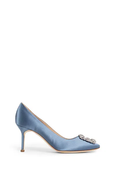 Shop Manolo Blahnik Kitten Heel In Blue