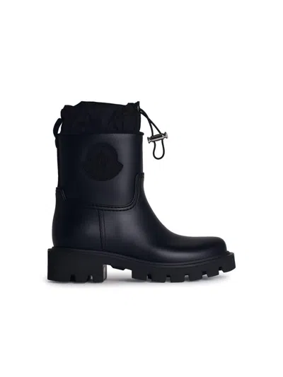 Shop Moncler 'kickstream' Black Leather Blend Desert Boots