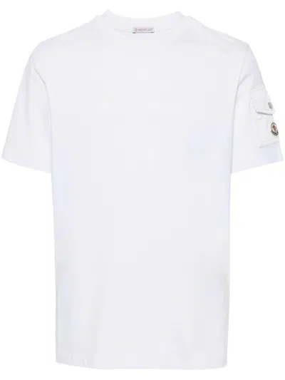 Shop Moncler Logo-patch Cotton T-shirt In White