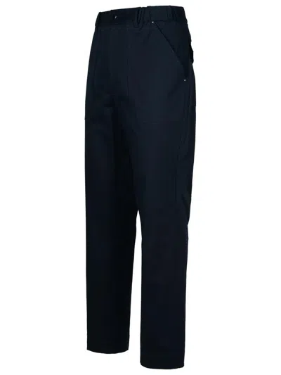 Moncler Navy Cotton Trousers In Navy